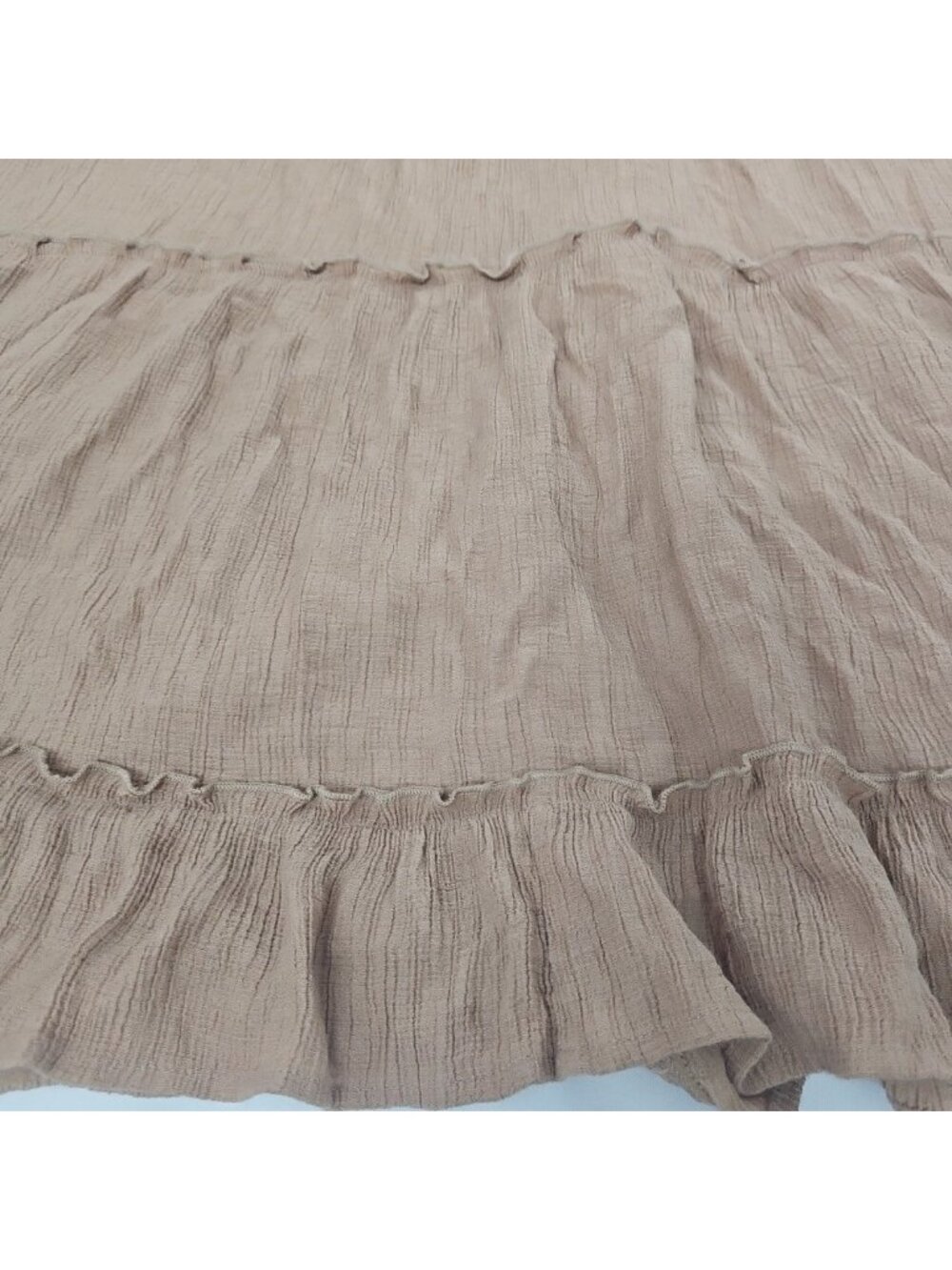 Love Tree Boho Maxi Dress L Beige Open Back Crochet Festival Beach Cottagecore - Picture 11 of 16